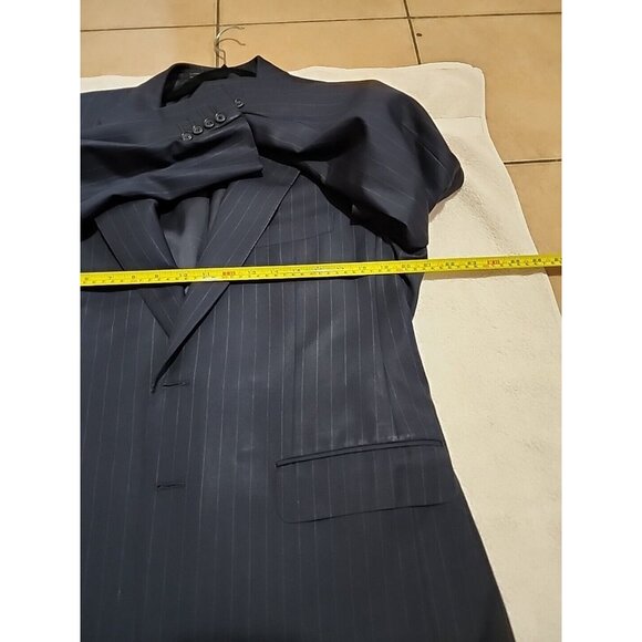 Ermenegildo Zegna Mens Wool Blazer Sport Coat Jacket Size 50 Navy Stripped - Picture 12 of 13